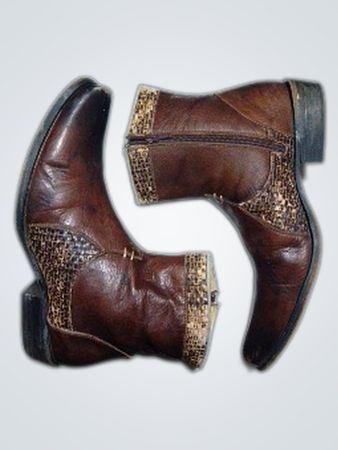 Braune Leder-Stiefeletten