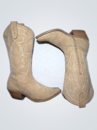 Armani Jeans Tan Suede Cowboy Boots