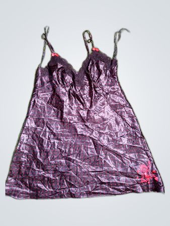 Women's Black Nightgown with Red Polka Dots
