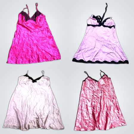 Y2K Pink Satin Dresses