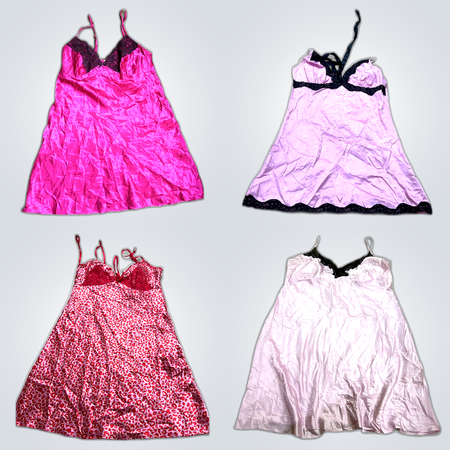 Y2K Pink Satin Dresses