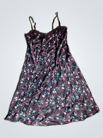 Unbranded Black Floral Slip Dress