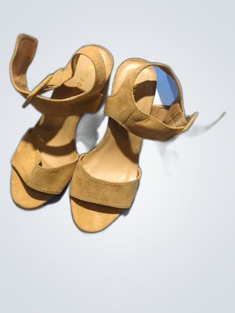 Tan Suede Block Heel Sandals