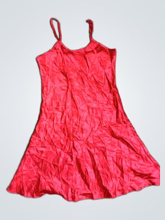 Sunburst Red Satin Slip Dress