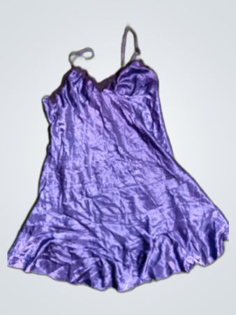 Amour Purple Satin Slip Dress