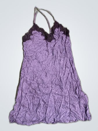 Purple Lace Trim Slip Dress