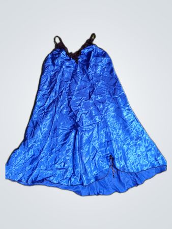 Minax Lingerie Blue Satin Slip Dress