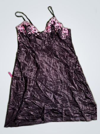 George Black Satin Slip Dress