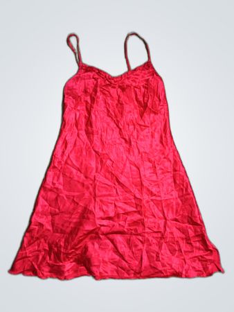 George Red Satin Slip Dress