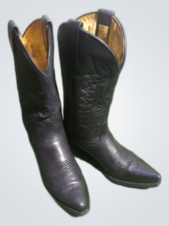 Vidal Dalal Black Leather Cowboy Boots