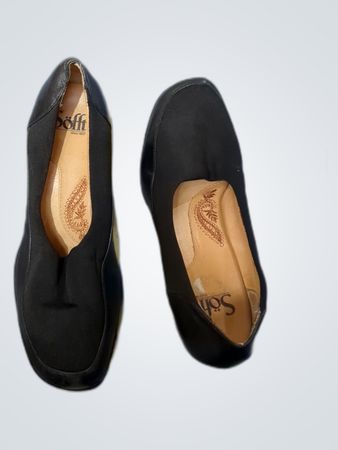 Scholl Black Leather Loafers