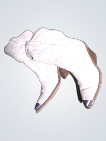 Botas de vaquero de gamuza crema