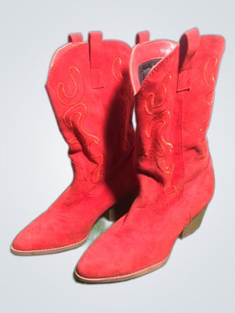 Red Suede Cowboy Boots