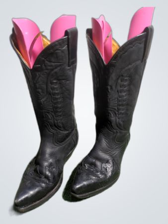Black Leather Cowboy Boots