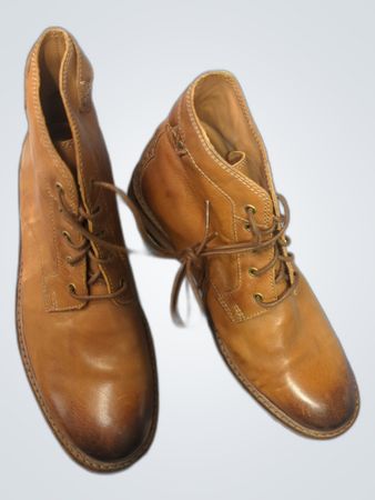 Brown Leather Lace-Up Boots