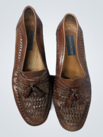 Giorgio Brutini braune Leder-Tassel-Schlüpfer