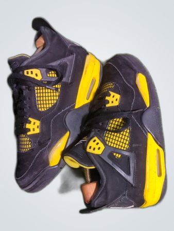 Air Jordan 4 Black Yellow Sneakers