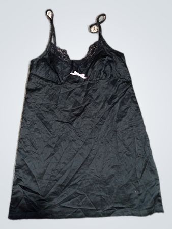 Black Lace Trim Satin Camisole