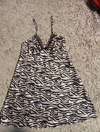 Lass Night Zebra Print Slip Dress