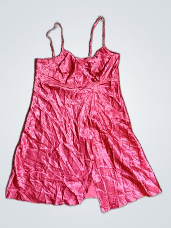 Pink Satin Slip Dress
