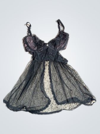 Ann Summers Black Lace Slip Dress