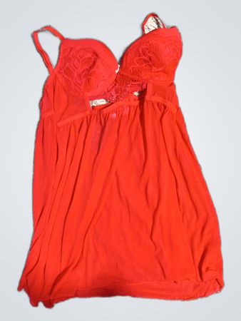 Red Lace Trim Camisole Lingerie UK 14