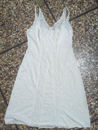 White Lace Trim Dress