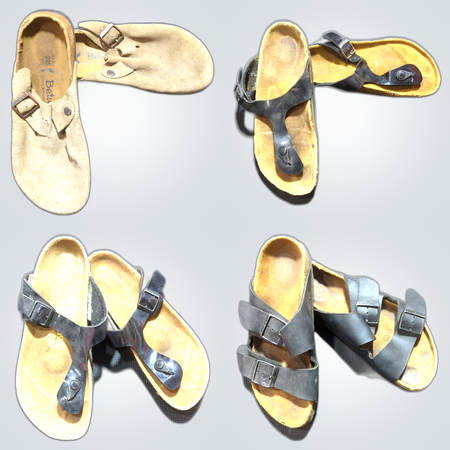 Ensemble de 9 pièces de sandales Birkenstock, sabots à lanières en cuir noir bleu camo