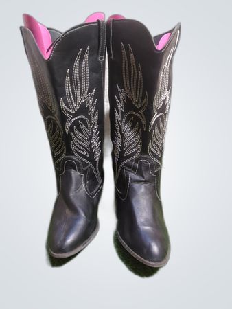 Black Leather Cowboy Boots