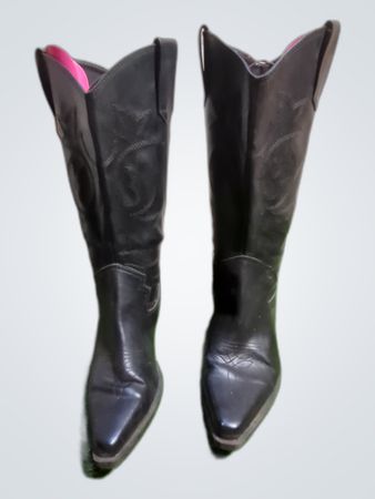 Unbranded Black Leather Cowboy Boots