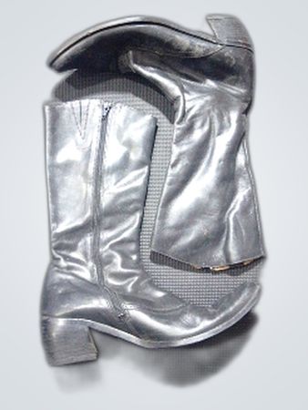 Silver Leather Boots
