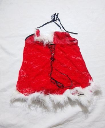 Unbranded Red Lace Babydoll with Fur Trim