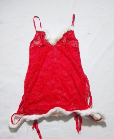 Ann Summers Red Lace Slip Dress with Fur Trim