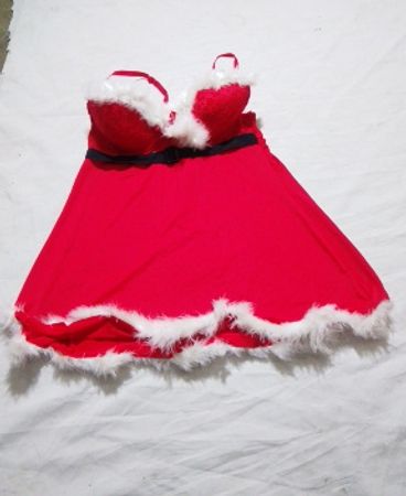 Red Santa Babydoll Slip Dress