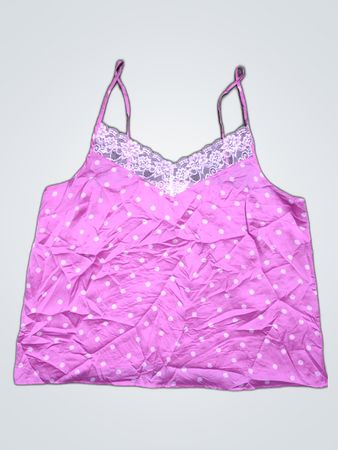 Jef & Co Pink Polka Dot Lace Camisole