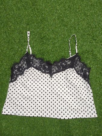Lace Trim Polka Dot Camisole