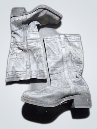 Gray Leather Boots