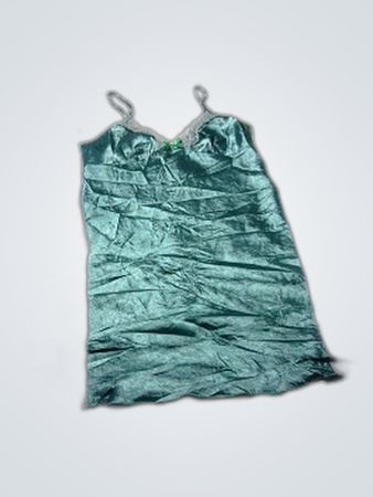 Teal Lace Trim Chemise