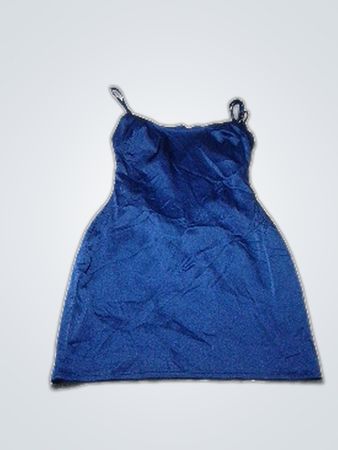 Misguided Navy Satin Slip Mini Dress