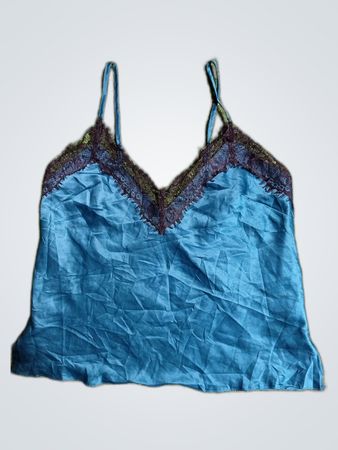 Blue Lace Trim Camisole