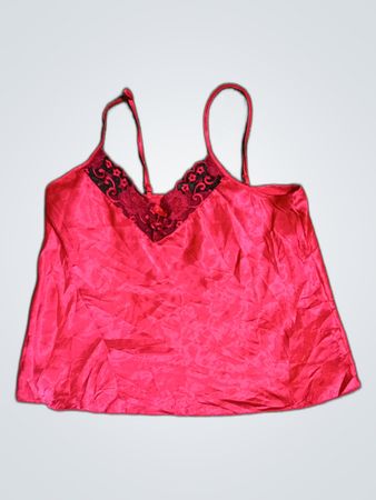 Pink Camisole with Lace Trim