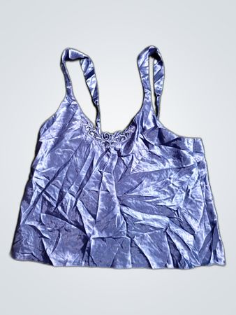 Purple Satin Lace Trim Camisole