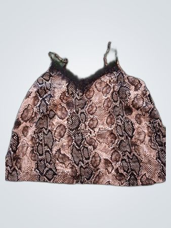 Secret Possessions Lace Trim Snake Print Camisole