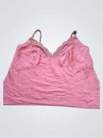 Pink Lace-Trimmed Cami Top