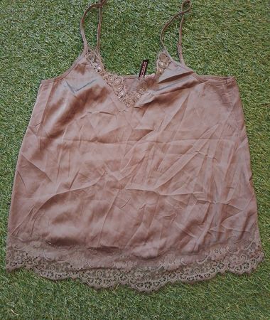 Brown Lace Trim Camisole
