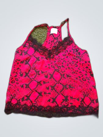 Red and Black Lace Top