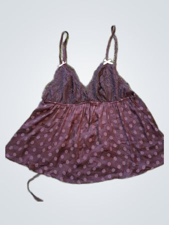 M&S Lace Trim Polka Dot Camisole