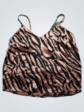 SOSO Zebra Print Satin Camisole