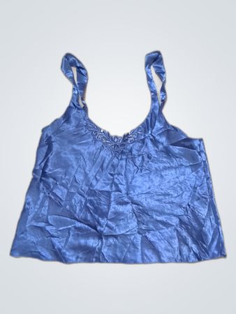 Blue Satin Tank Top