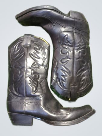 Black Leather Cowboy Boots